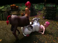 Animal porn tube with two big tits centaurs